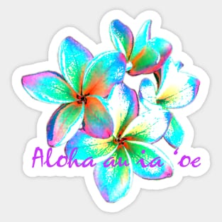 I love you in Hawaiian,  Hawaiian Flower Sticker